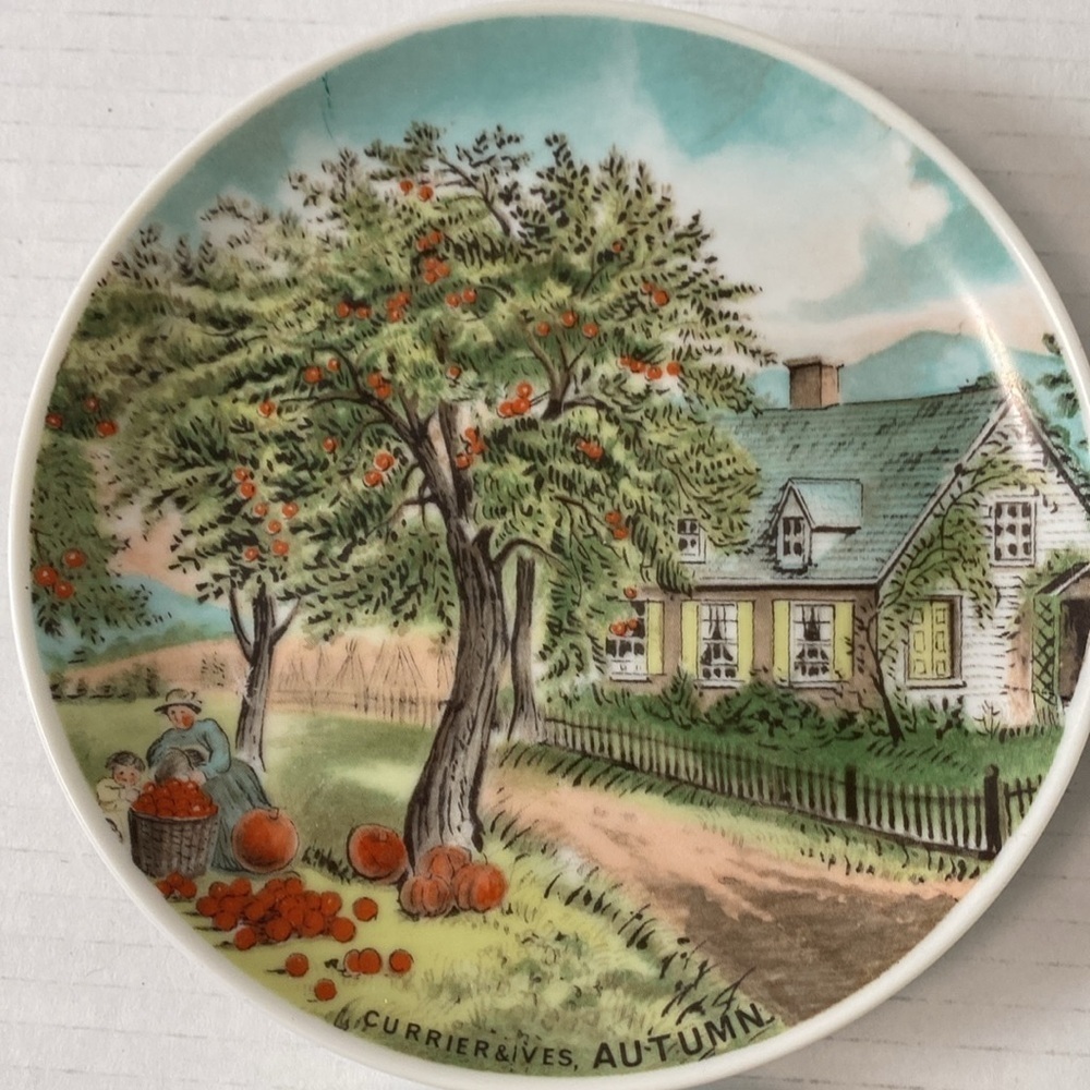 Currier and Ives Four Seasons Vintage Plates - Picture 3 of 11